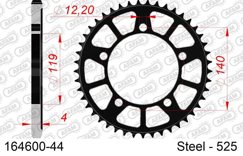 AFAM Steel Standard Achter Sprock 164600 - 525