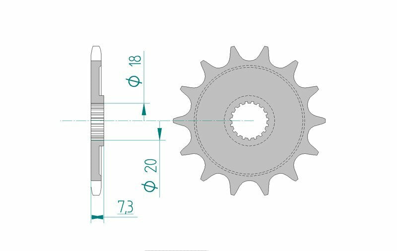 AFAM Steel Self - Rose Front Sprock 20206 - 520