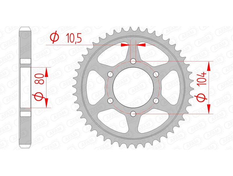 AFAM Steel Standard Achter Sprock 16604 - 530