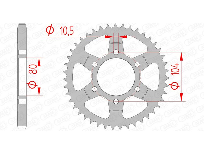 AFAM Steel standard arrière arrière 16610 - 525