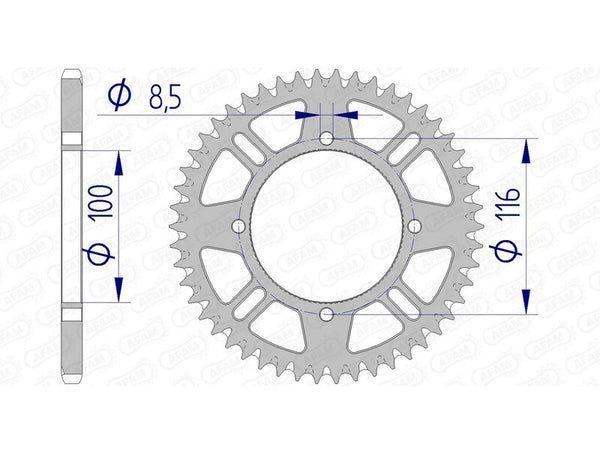 AFAM Aluminium Ultra-Light autonettoyant Spropet arrière 17104420 17104 + 54