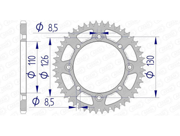AFAM Aluminium Ultra-Light autonettoyant arrière Sprock 17107420 17107 + 47