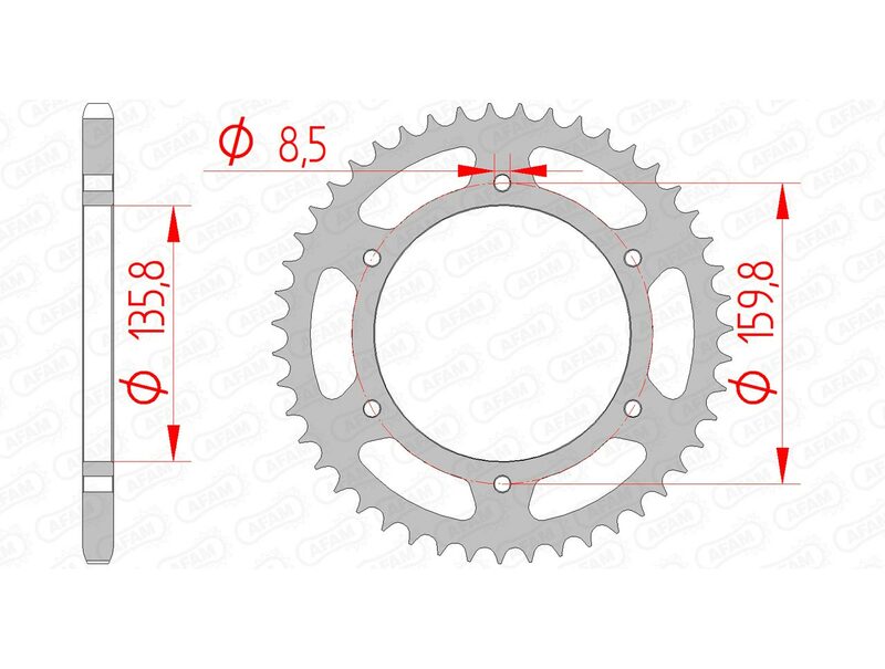 AFAM Steel Standard Achter Sprock 35304 - 520