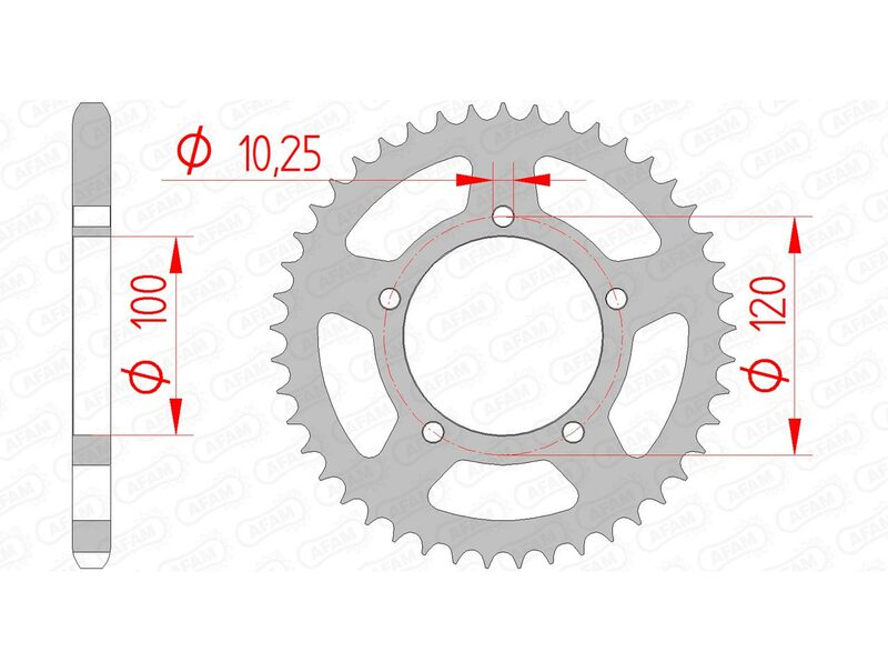 AFAM Steel Standard Rear Sprock 35800 - 525