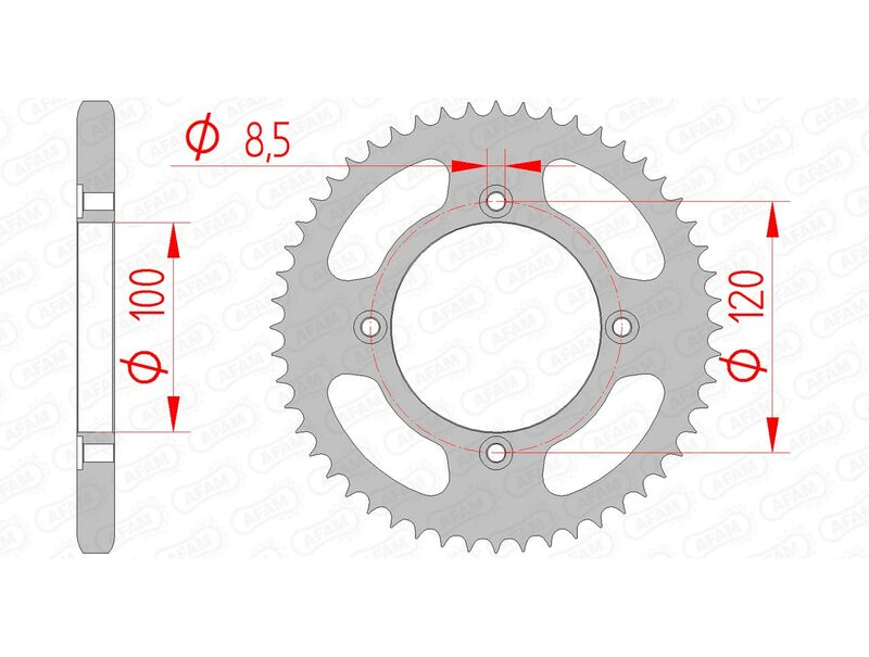 AFAM Stahl Standard Hinterradzahnrad 38200 - 428 