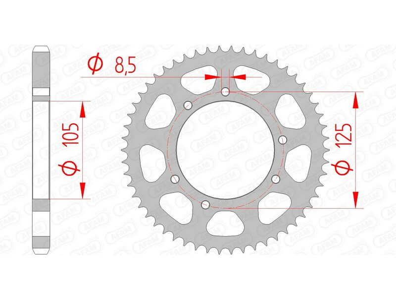 AFAM Steel Standard Rear Sprock 47200 - 428