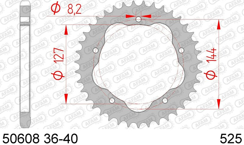 Afam Steel Standard Heckspropet 50608K - 525 - benötigt einen Afam -Hinterspropet -Träger von Afam