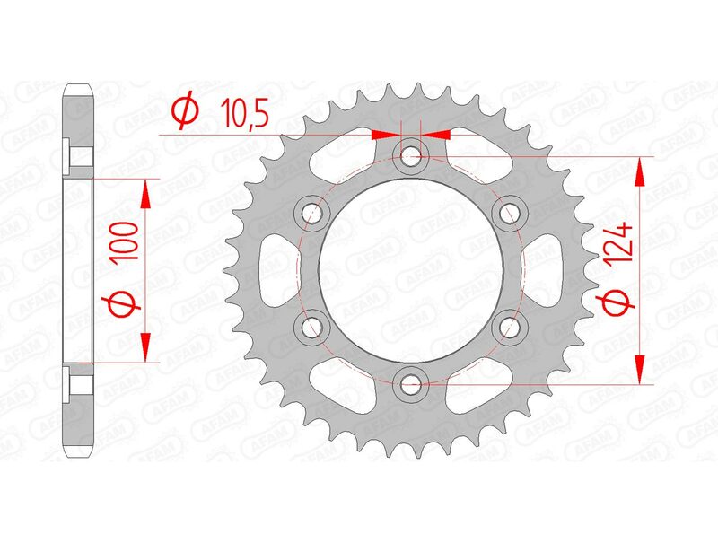 AFAM Steel Standard Achter Sprock 50609 - 525