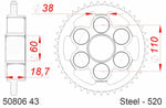 AFAM Steel Standard Achter Sprock 50806 - 520