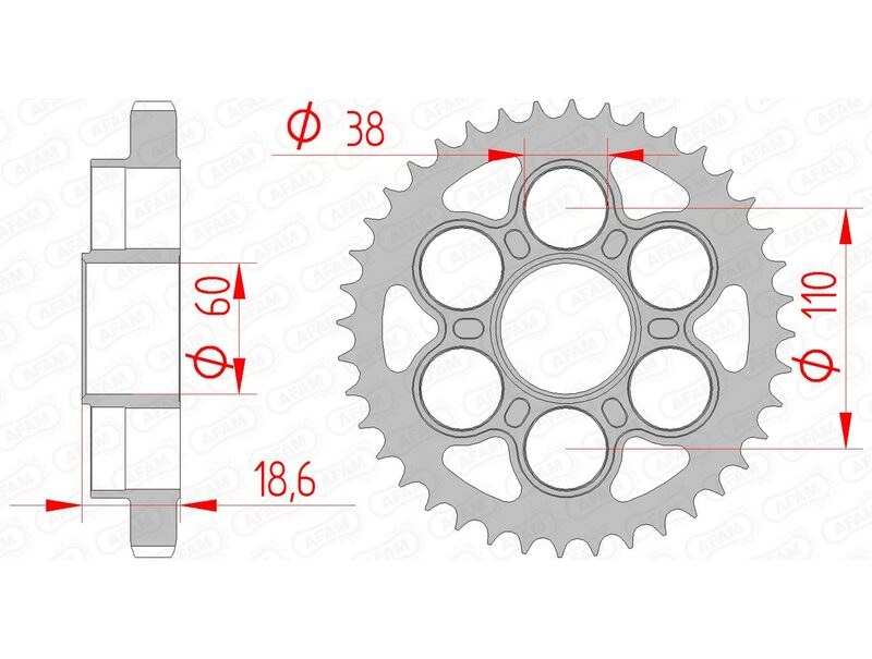 AFAM Steel standard arrière arrière 50900 - 530