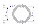 AFAM Aluminium Hinterradzahnrad 51803 - 525 - Erfordert AFAM Hinterradzahnradträger 