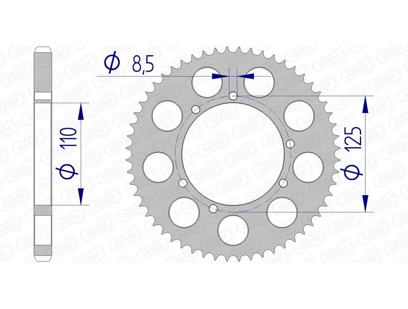 AFAM en aluminium arrière parlé 60104 - 428