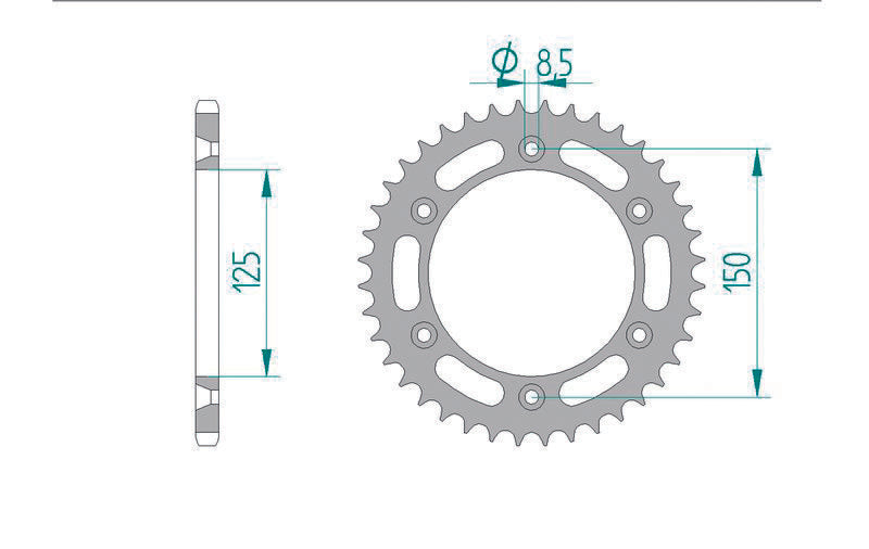 AFAM Steel Standard Achter Sprock 71304 - 520