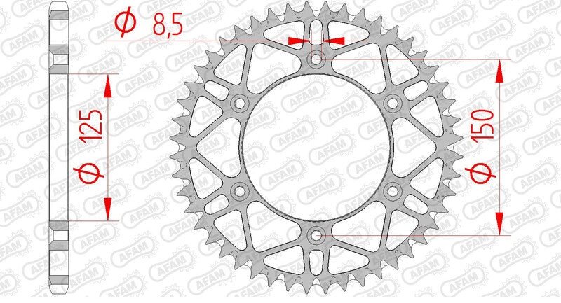 AFAM Steel Self - Ringing Achter Sprock 71304 - 520