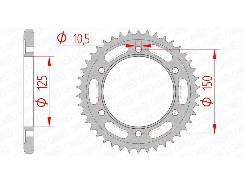 AFAM Steel Standard Achter Sprock 71800 - 525