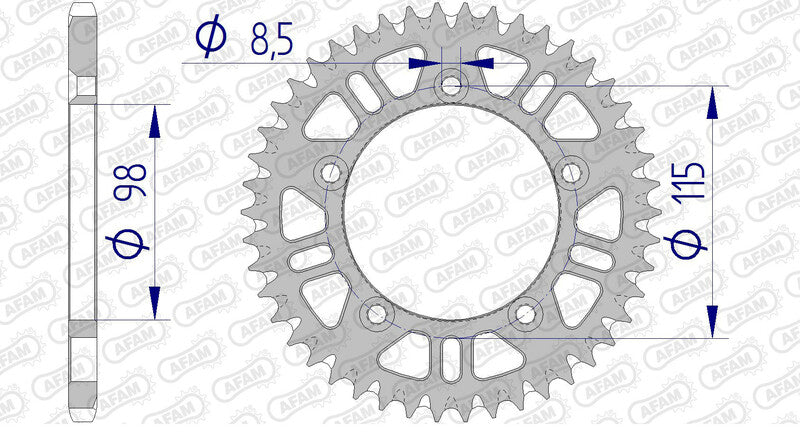 AFAM Aluminium Ultra-Light zelfreinigende achterste Spropet 72101-420