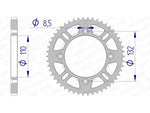 AFAM Aluminium bakdrev 72102 - 428 med precisionsmått. Passar GasGas, Husqvarna och KTM motocrossmodeller. Lätt och hållbart för optimal prestanda.