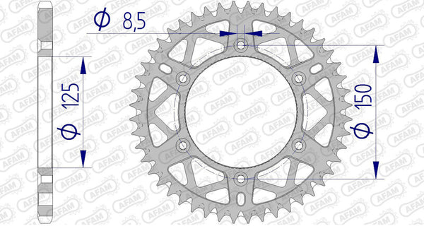 AFAM Aluminium Ultra-Light autonettoyant Sprocket arrière 72304 - 520 72304 + 49