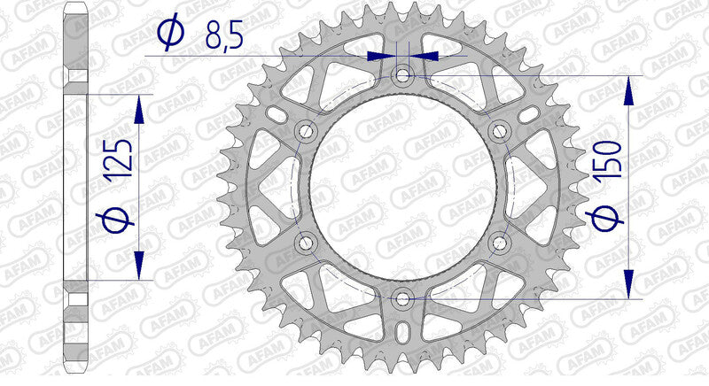 Afam Aluminium Ultra-Licht selbstverpackte Reah-Kettenrad 72304-520