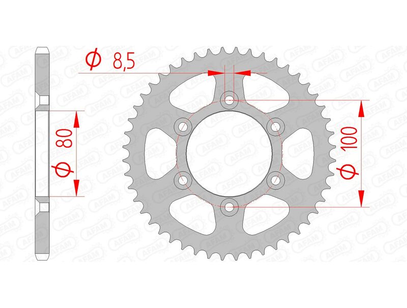 AFAM Steel Standard Achter Sprock 80103 - 420