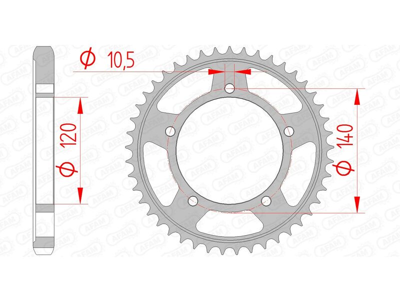 AFAM staal standaard achter Sprock 86603 - 530