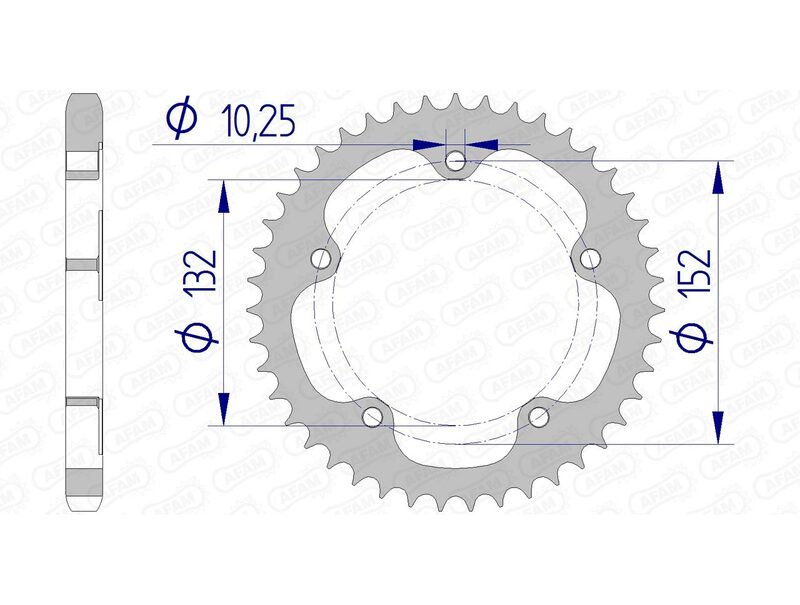 AFAM aluminium achterste tandwiel 93836 - 525