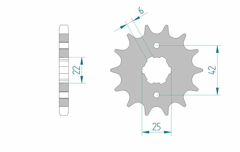 AFAM Steel Standard Front Sprocket 20400 - 530 framdrev i stål för Honda motorcyklar. Precisionsdesign med 6 mm tjocklek och 25 mm axelhål.