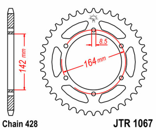 Sprock arrière standard en acier de JT Sprock 1067 - 428 JTR1067.52