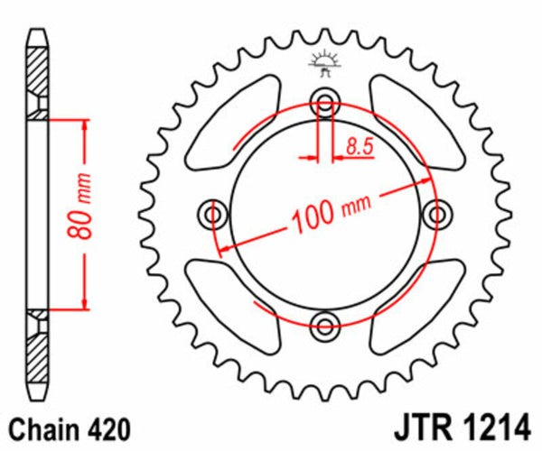 JT Sprock's Steel Standard Rear Sprock 1214 - 420 JTR1214.46