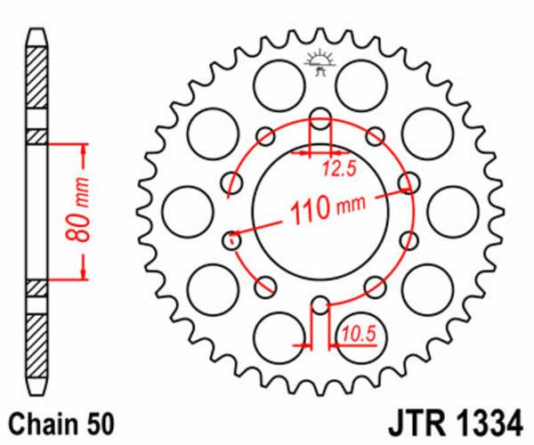 JT Sprock's Steel Standard Rear Sprock 1334 - 530 JTR1334.43