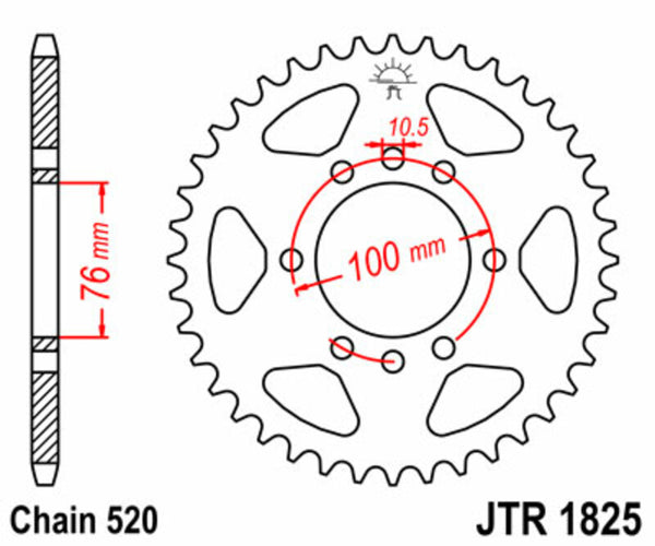 JT Sprock's Steel Standard Achter Sprock 1825 - 520 JTR1825.37