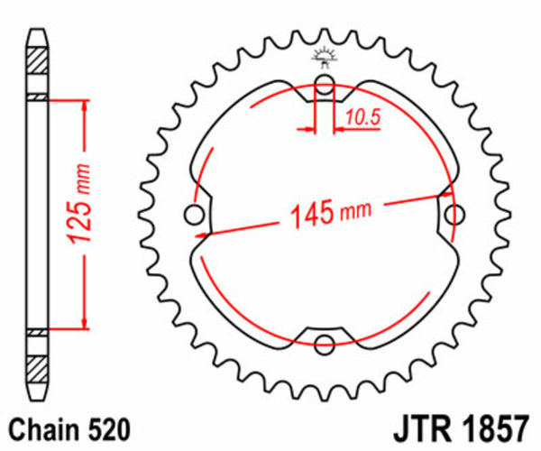 JT Sprock's Steel Standard Achter Sprock 1857 - 520 JTR1857.45