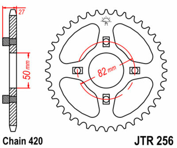 JT Sprock's Steel Standard Rear Sprock 256 - 420 JTR256.43