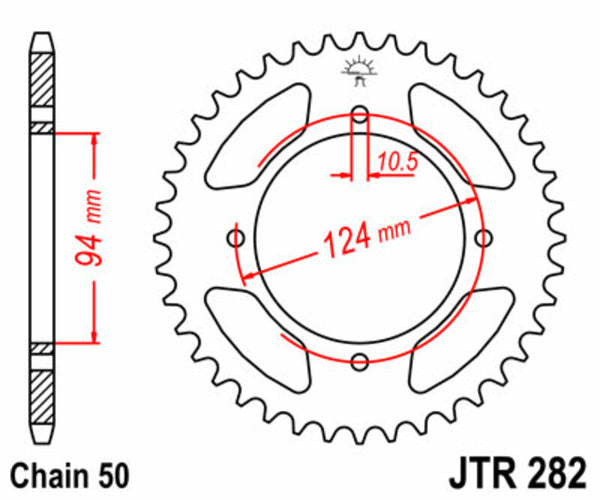 JT Sprock's Steel Standard Achter Sprock 282 - 530 JTR282.34