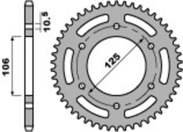 PBR Ultra -Light Aluminium Hard geanodiseerd achter Sprock 4530 - 520 4530 50 LD