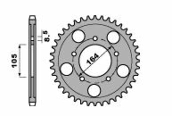 PBR Standard C45 en acier Sprock arrière 4557 - 525 4557 48 C45