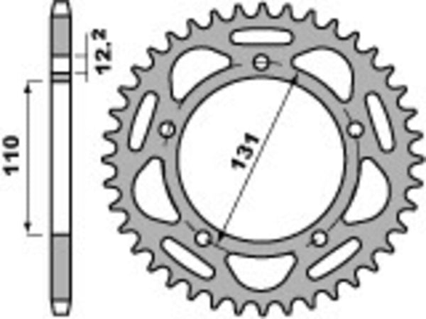 PBR Ultra -Light Aluminium Hard geanodiseerd achter Sprock 4586 - 520 4586 43 LD