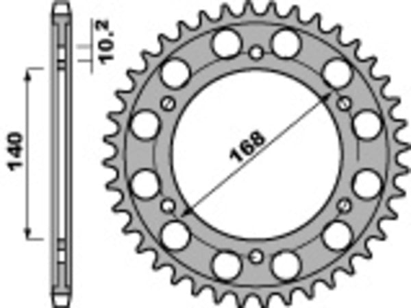 PBR Standard C45 Steel arrière Spoket 4613 - 525 4613 42 C45