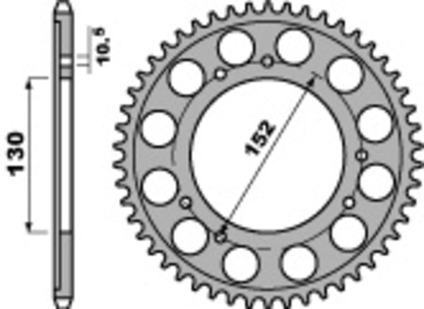 PBR Standard C45 Steel Achter Sprock 713 - 530 713 46 C45