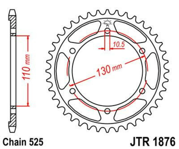 JT Sprock's Steel Standard Achter Sprock 1876 - 525 JTR1876.43
