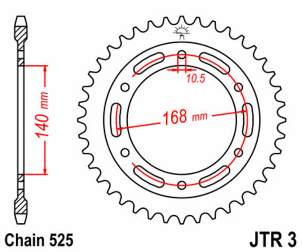 Sprock arrière standard en acier de JT Sprock 3 - 525 JTR3.41