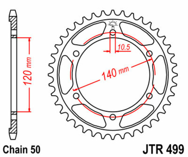 JT Sprock's Steel Standard Rear Sprock 499 - 530 JTR499.46