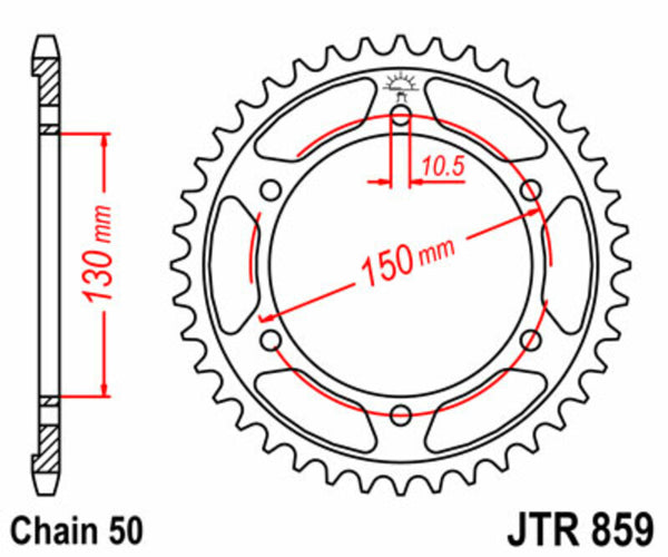 JT Sprock's Steel Standard Rear Sprock 859 - 530 JTR859.48