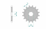 AFAM Stål Standard Framdrev 24100 - 428 för Kawasaki och Suzuki motorcyklar. Hållbart ståldrev med 16 mm bredd och 20 mm axelhål.