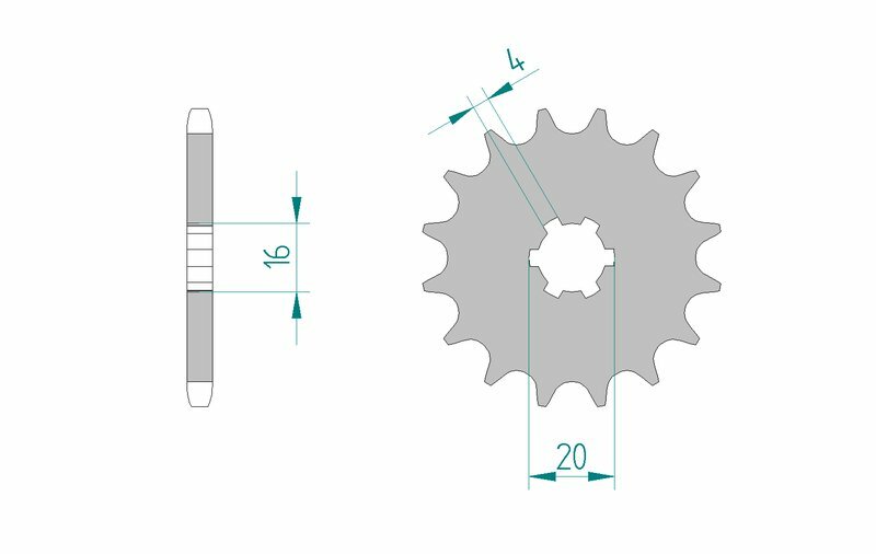 AFAM Steel Self -Cleaning Front Sprock 28200 - 520