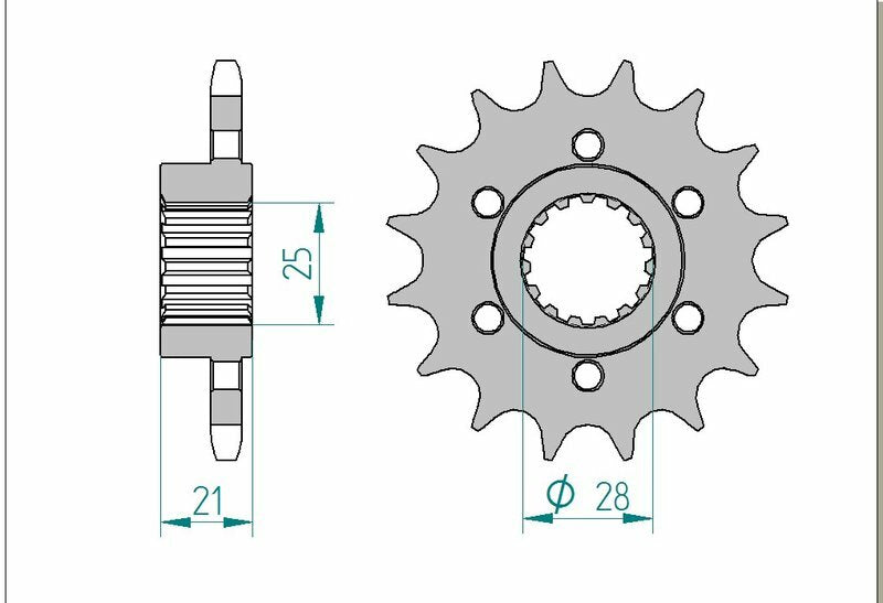 AFAM Steel Standard Front Sprock 37600 - 525