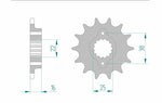 AFAM Steel Standard Front Sprocket 52604 - 520 motorcykeldrev med 38 mm ytterdiameter och 22 mm axelpassning. Kompatibel med flera Ducati-modeller.