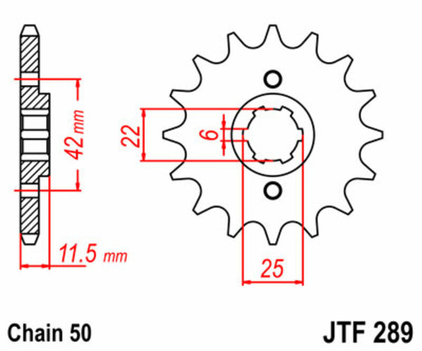 Sprocket avant standard de JT Sprock's Steel 289 - 530 JTF289.15