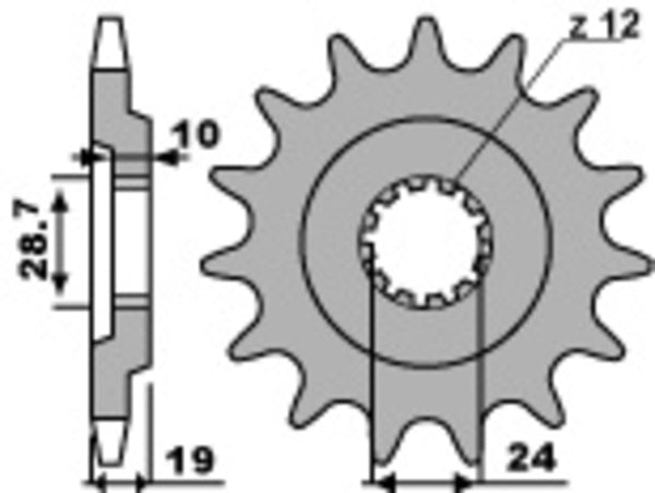 PBR staalstandaard voorste sprock 532 - 530 532 17 18nc