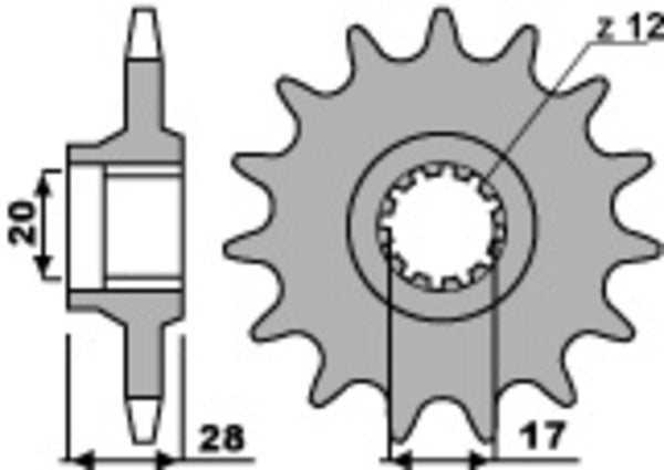 PBR staalstandaard voorste sprock 556 - 520 556 15 18NC